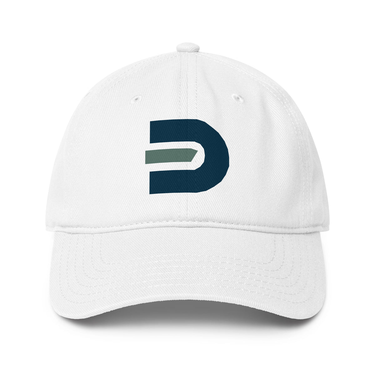 White Dads in the Game Signature baseball cap with D emblem, front view