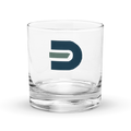 Empty Dads in the Game D Logo rocks glass on a black background