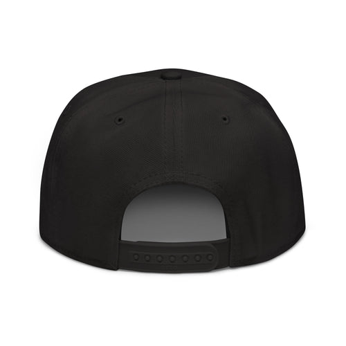 Back view of the black Dads in the Game D Logo snapback hat with adjustable closure