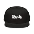 Black Dads in the Game Full Logo snapback hat, front vie