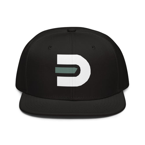 Black Dads in the Game D Logo snapback hat, front view