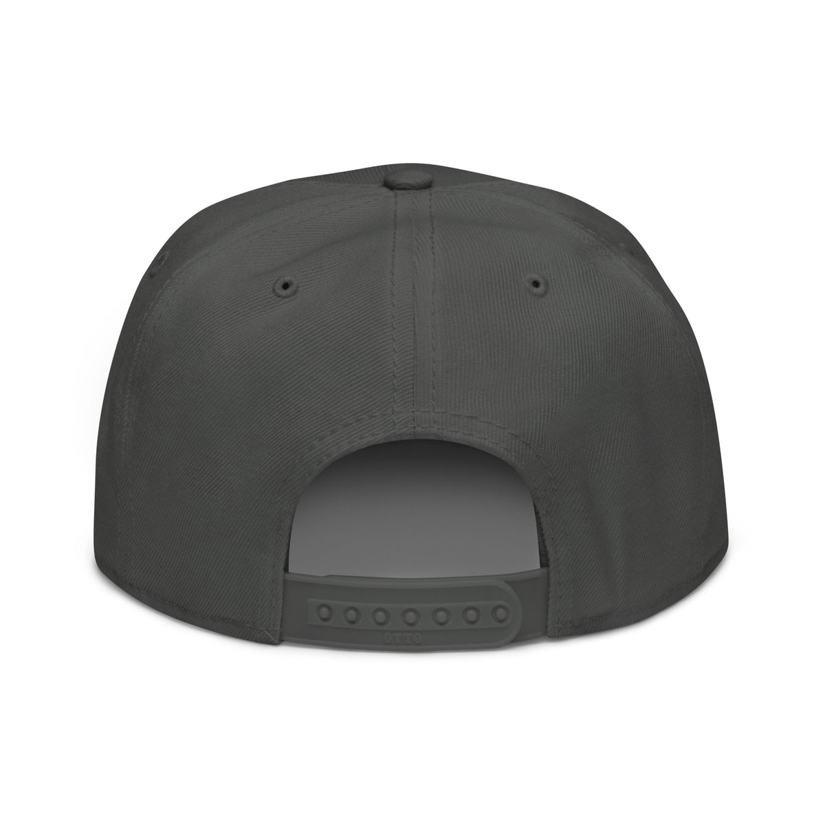 Back view of the charcoal Dads in the Game Full Logo snapback hat with adjustable closure