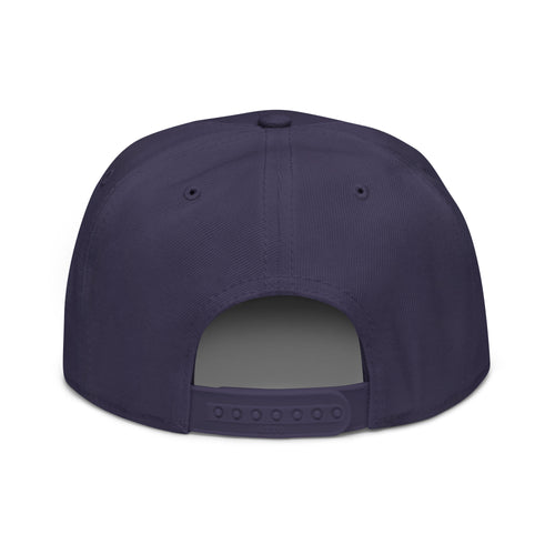 Back view of the navy Dads in the Game D Logo snapback hat with adjustable closure