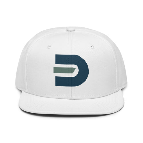 White Dads in the Game D Logo snapback hat, front view