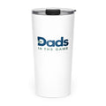 White Dads in the Game full logo tapered tumbler with clear lid