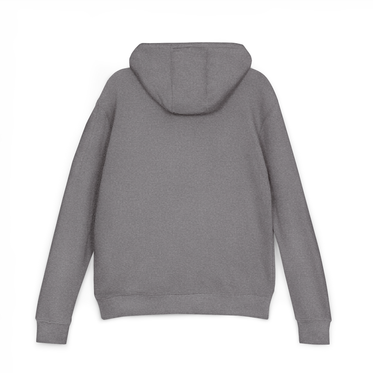 Back view of the graphite Dads in the Game Signature D hoodie with plain back and hood
