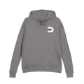 Front view of the graphite Dads in the Game Signature D hoodie with small D emblem on the left chest