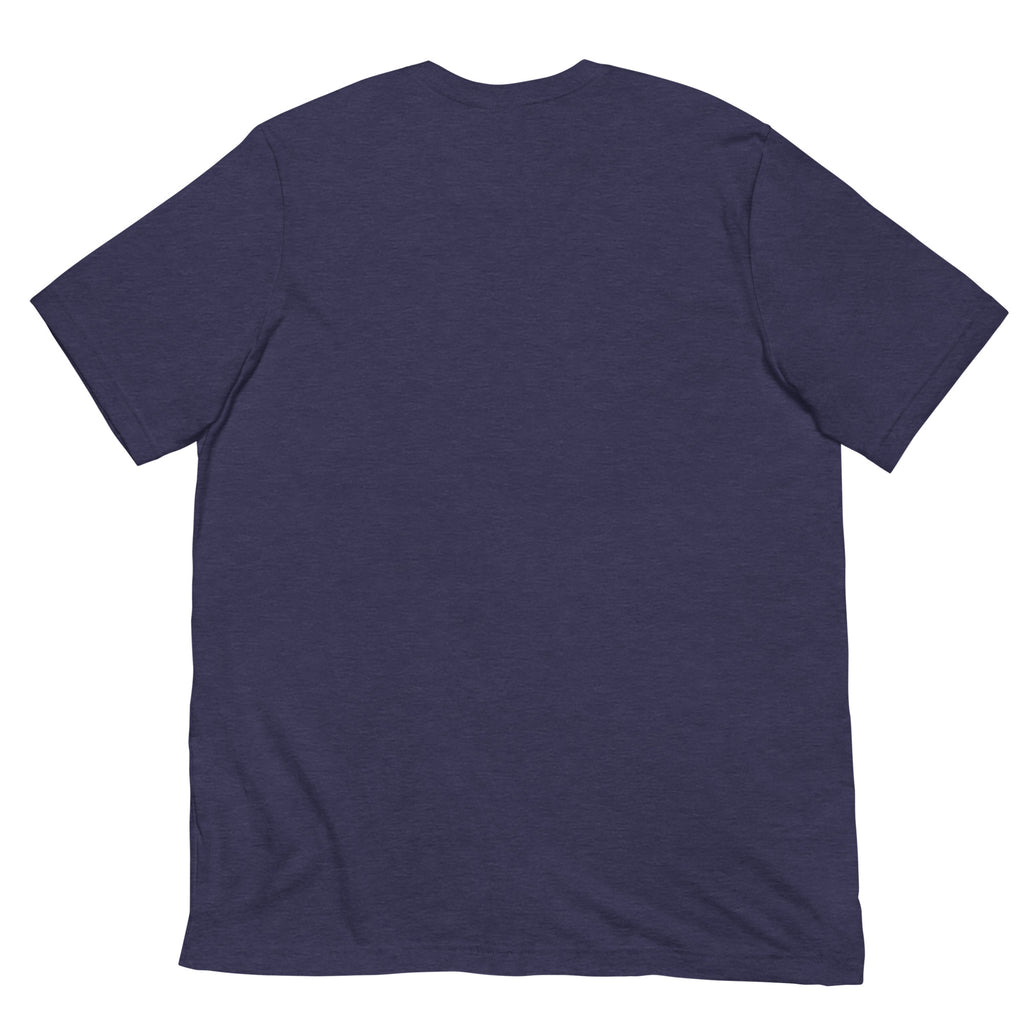 Heather navy Dads in the Game Signature T-shirt, back view
