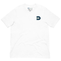 White Dads in the Game Signature T-shirt, front view with small D emblem on the left chest